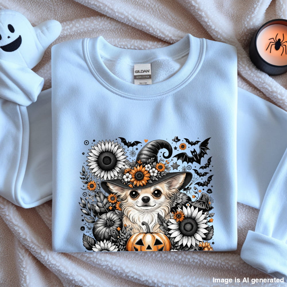 Too Cute to Spook – Halloween Chihuahua Unisex Premium Sweatshirt - S / White - SWEATSHIRTS