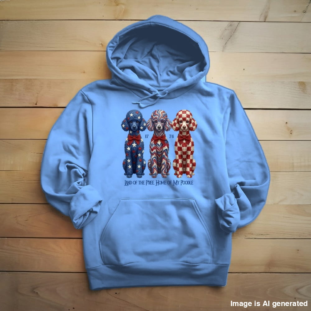 Toy Poodle Land of the Free Patriotic Premium Hoodie - Carolina Blue / S - HOODIES