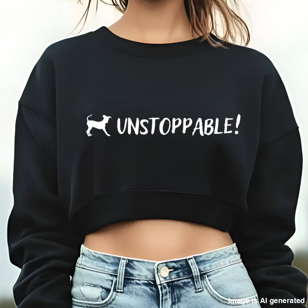 Unstoppable! Women’s Cropped Sweatshirt - Black / S - WOMEN’S SWEATSHIRTS