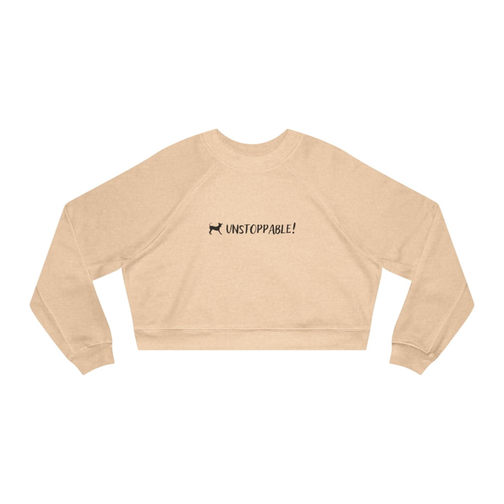 Unstoppable! Women’s Cropped Sweatshirt - Heather Sand Dune / S - WOMEN’S SWEATSHIRTS