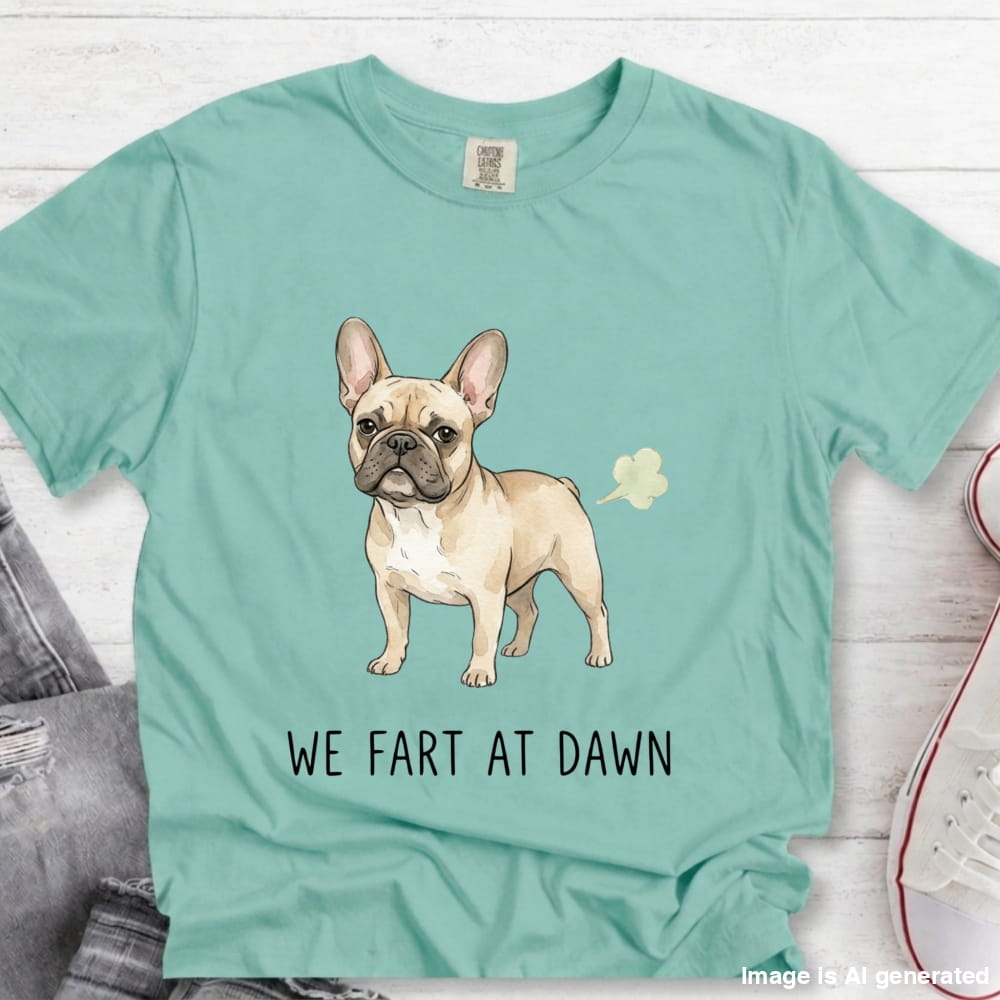We Fart At Dawn Funny French Bulldog Premium Tee - Chalky Mint / S - T-SHIRTS