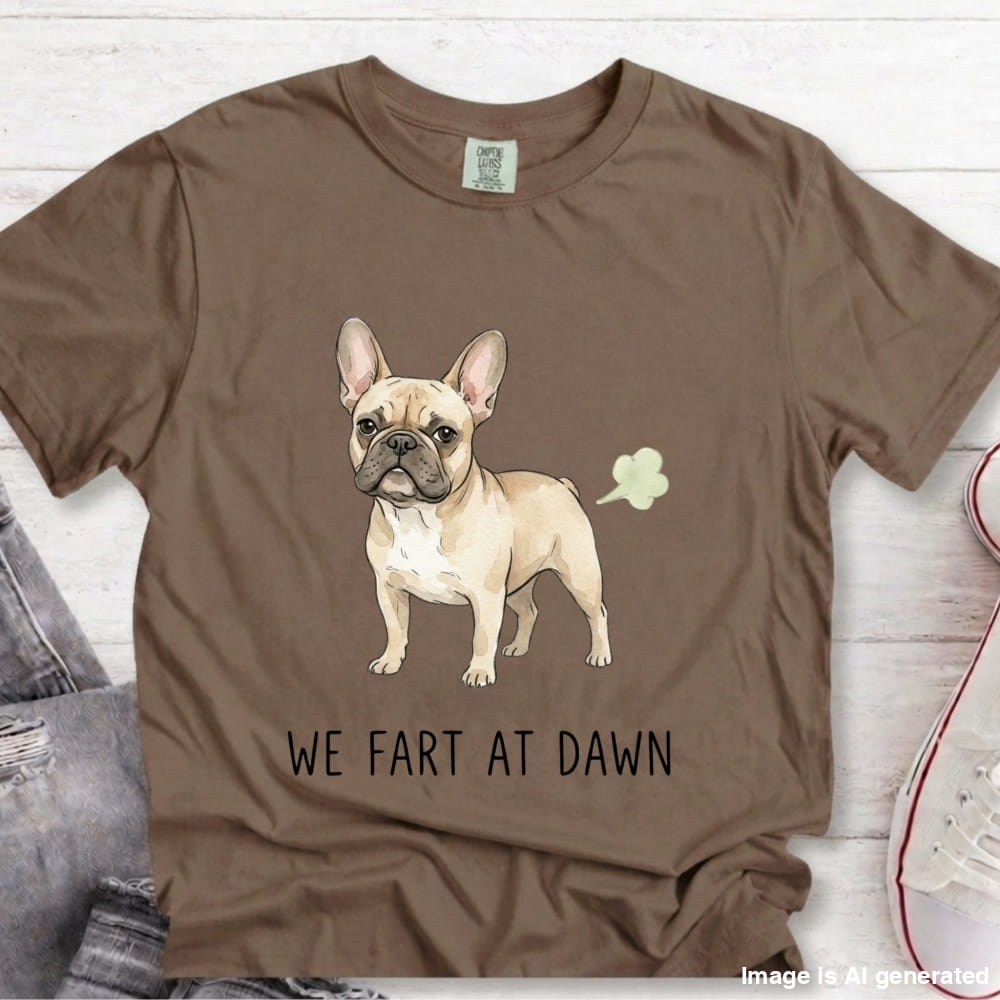 We Fart At Dawn Funny French Bulldog Premium Tee - Espresso / S - T-SHIRTS