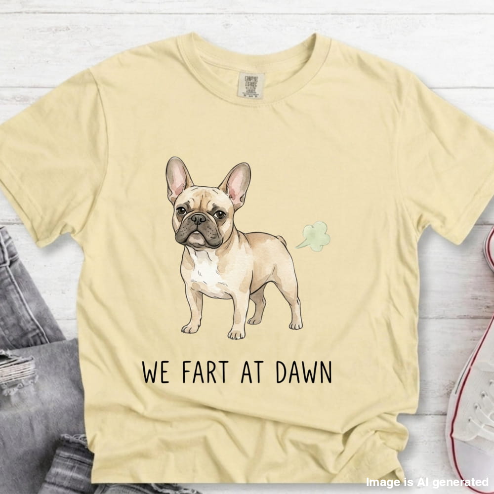 We Fart At Dawn Funny French Bulldog Premium Tee - Ivory / S - T-SHIRTS