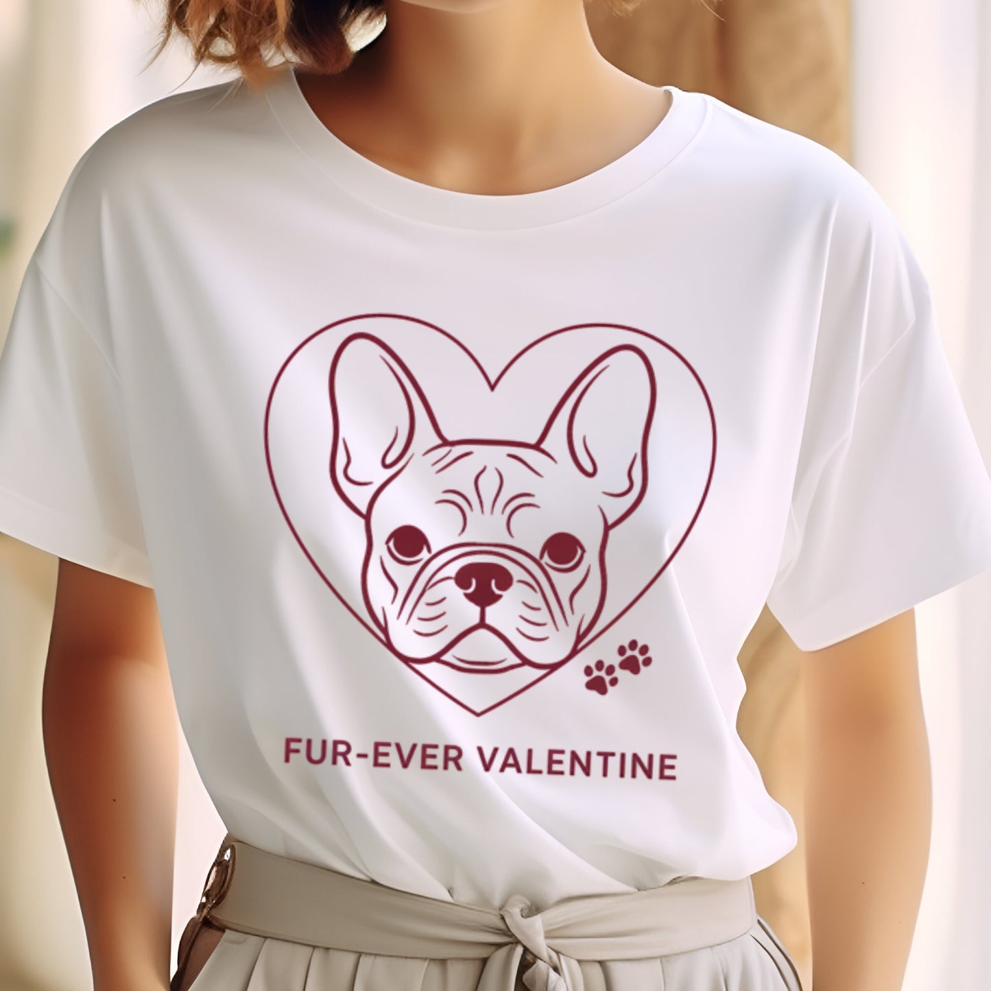 Fur‑Ever Valentine Frenchie Premium Tee
