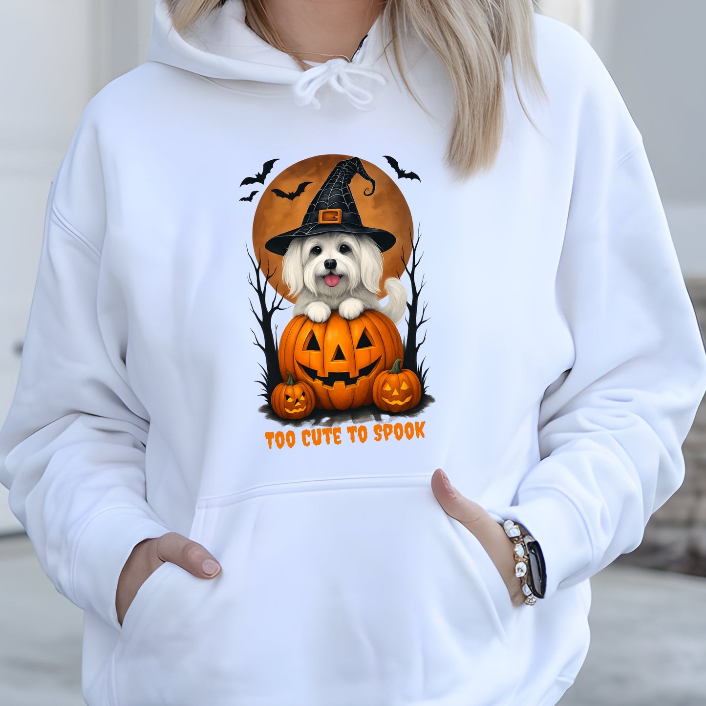 Cute Halloween Unisex Premium Hoodie Maltese Witch