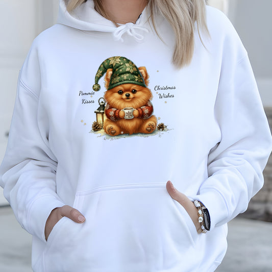 Magical Pomeranian Christmas Gnome Unisex Premium Hoodie – Cozy Joy for Dog Lovers