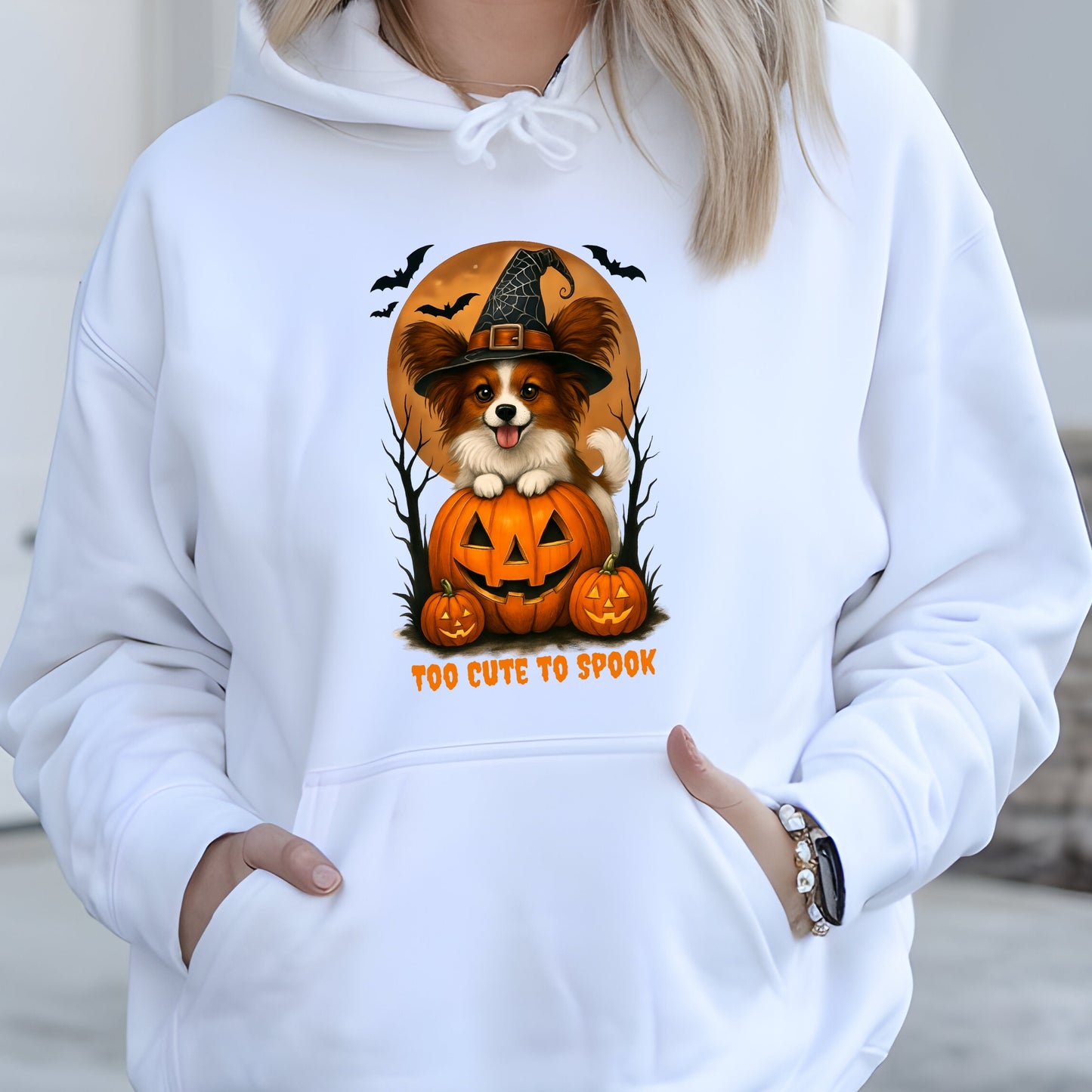 Cute Halloween Unisex Premium Hoodie Papillon Witch