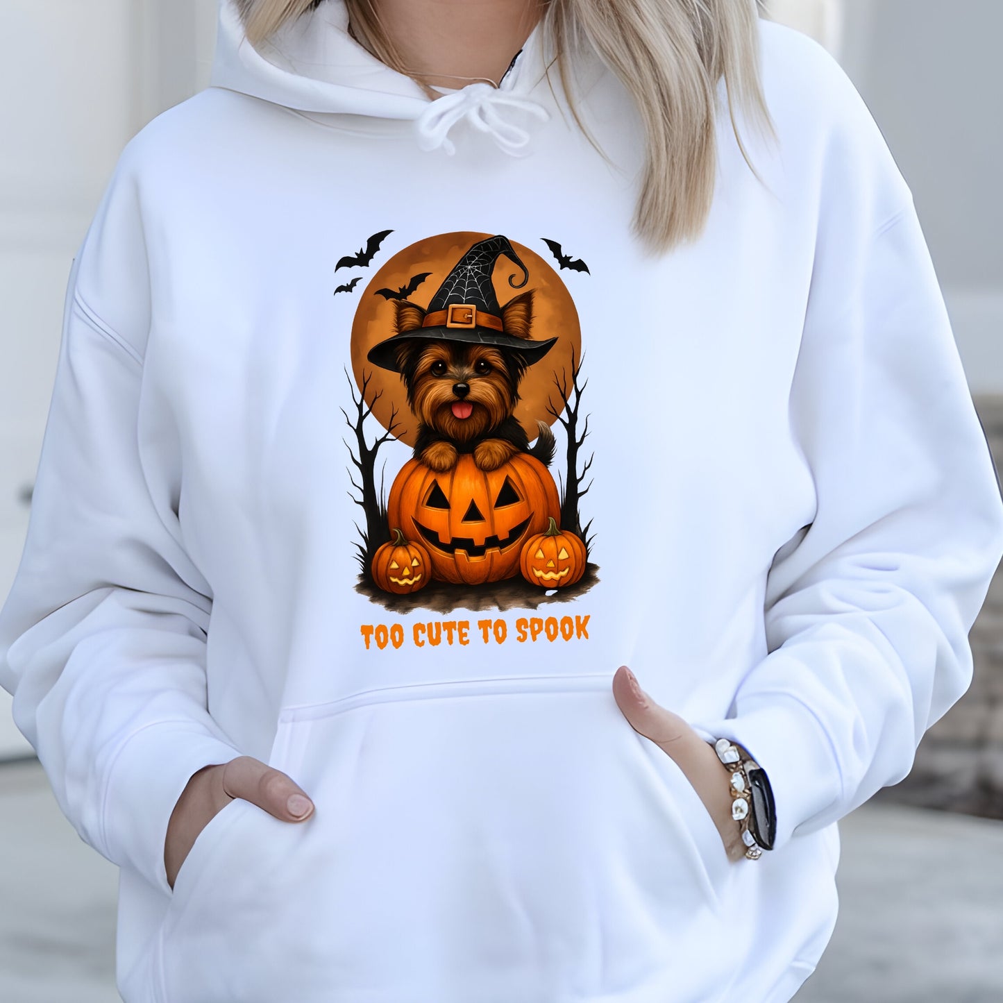 Cute Halloween Unisex Premium Hoodie Yorkie Witch
